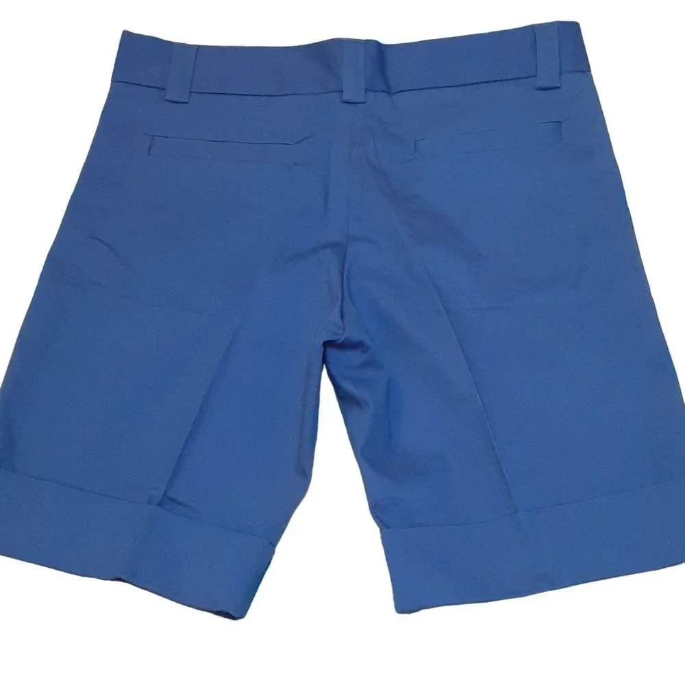 The Limited Blue Cotton Stretch Dress Shorts Womens Size 8 Mid Rise Tailored